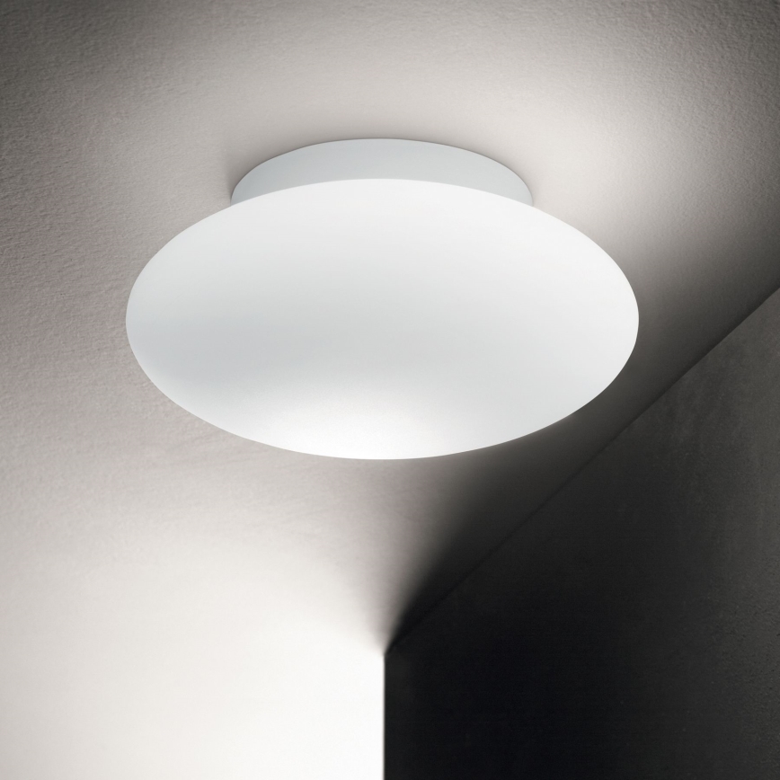 Ideal Lux - Kopalniška stropna svetilka BUBBLE 1xE27/60W/230V pr. 33,5 cm IP44 bela