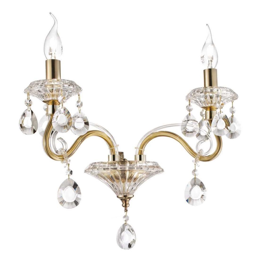 Ideal Lux - Kristal stenski svetilka NEGRESCO 2xE14/28W/230V zlata