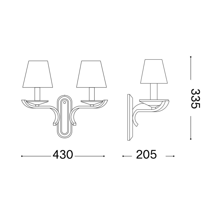 Ideal Lux - Kristal stenski svetilka PEGASO 2xE14/28W/230V zlata