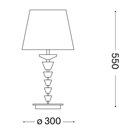Ideal Lux - Kristalna namizna svetilka PEGASO 1xE27/60W/230V sijajni krom