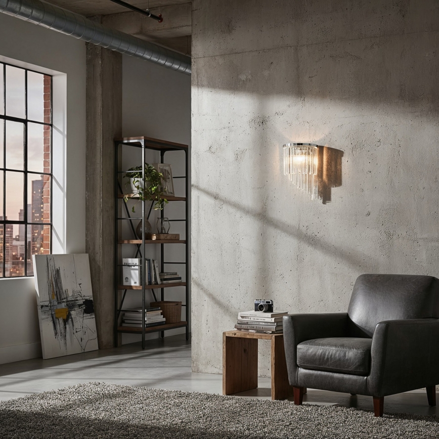 Ideal Lux - Kristalna stenska svetilka CARLTON 3xE14/40W/230V sijajni krom