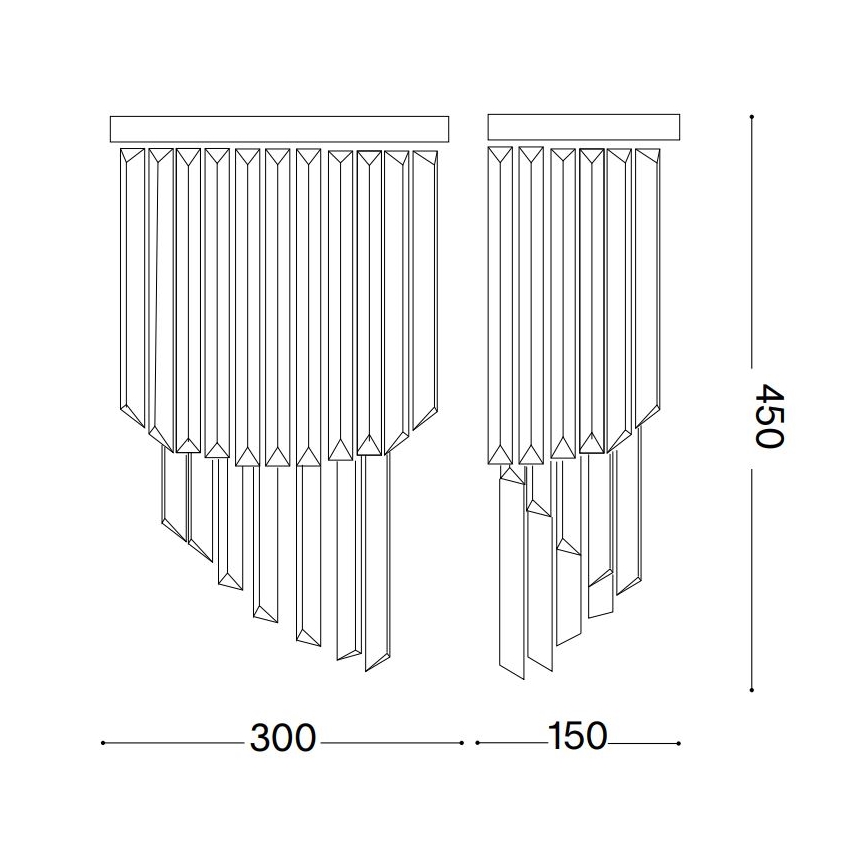 Ideal Lux - Kristalna stenska svetilka CARLTON 3xE14/40W/230V sijajni krom