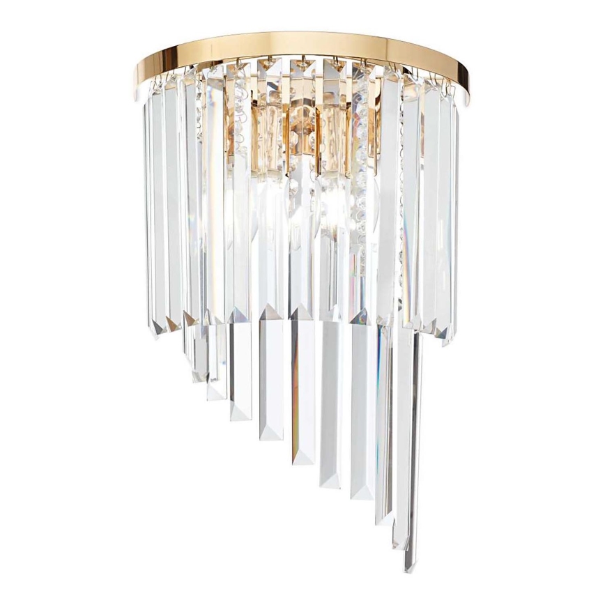Ideal Lux - Kristalna stenska svetilka CARLTON 3xE14/40W/230V zlata