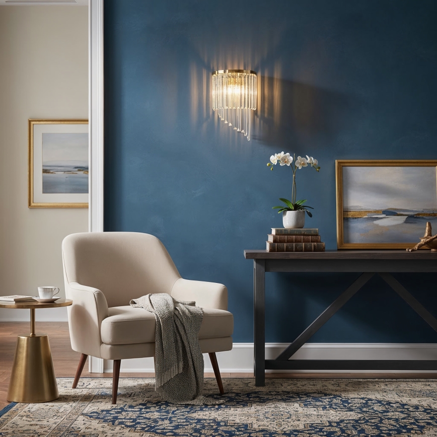 Ideal Lux - Kristalna stenska svetilka CARLTON 3xE14/40W/230V zlata