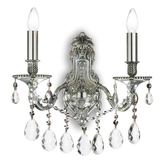 Ideal Lux - Kristalna stenska svetilka GIOCONDA 2xE14/40W/230V srebrna
