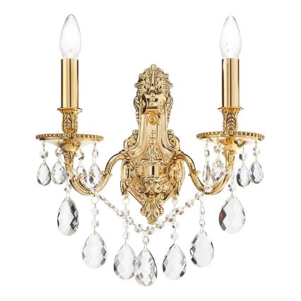 Ideal Lux - Kristalna stenska svetilka GIOCONDA 2xE14/40W/230V zlata