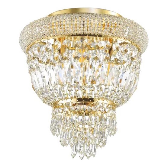 Ideal Lux - Kristalna stropna svetilka DUBAI 3xE14/28W/230V pr. 32 cm zlata