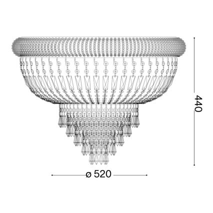 Ideal Lux - Kristalna stropna svetilka DUBAI 6xE14/28W/230V pr. 52 cm zlata