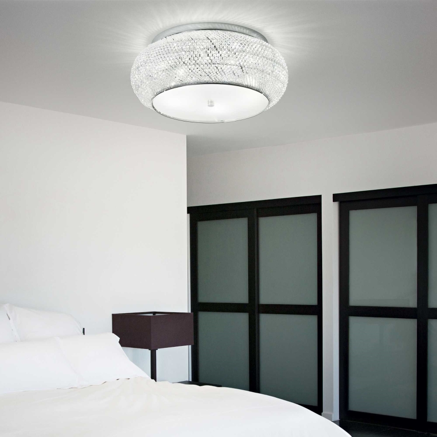 Ideal Lux - Kristalna stropna svetilka PASHA 10xE14/40W/230V pr. 55 sijajni krom