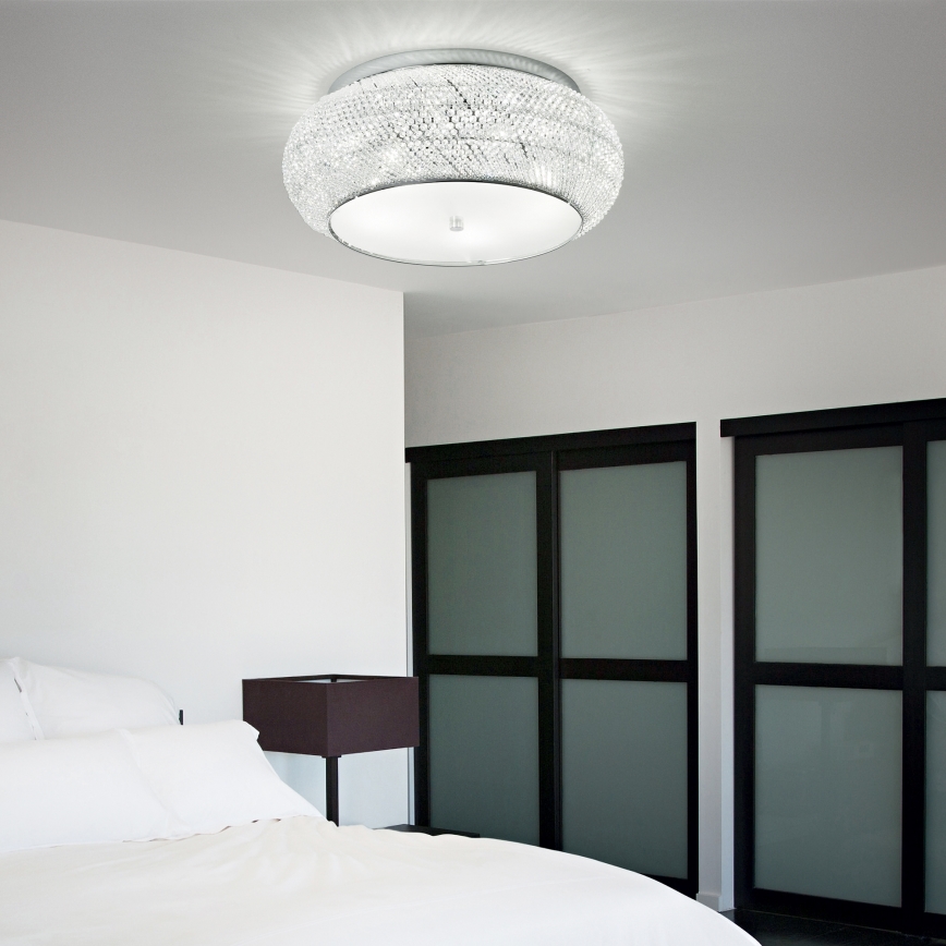 Ideal Lux - Kristalna stropna svetilka PASHA 14xE14/40W/230V pr. 65 sijajni krom