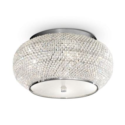 Ideal Lux - Kristalna stropna svetilka PASHA 6xE14/40W/230V pr. 40 cm sijajni krom