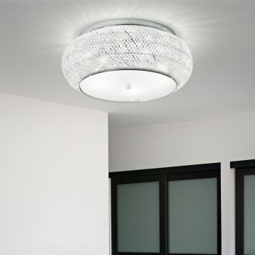 Ideal Lux - Kristalna stropna svetilka PASHA 6xE14/40W/230V pr. 40 cm sijajni krom