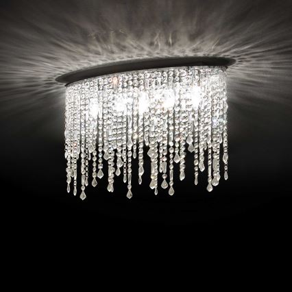 Ideal Lux - Kristalna stropna svetilka RAIN 3xE14/40W/230V sijajni krom