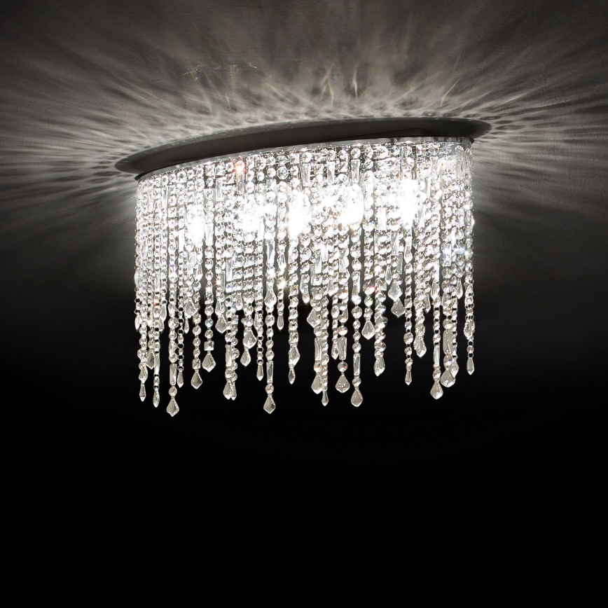 Ideal Lux - Kristalna stropna svetilka RAIN 3xE14/40W/230V sijajni krom