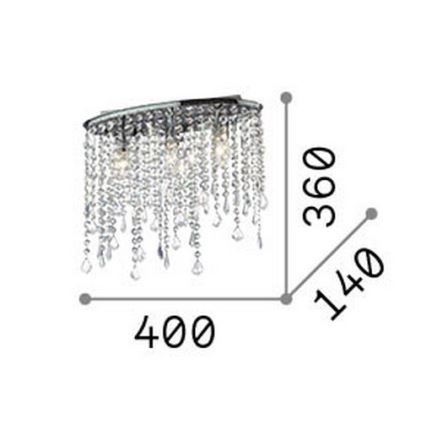 Ideal Lux - Kristalna stropna svetilka RAIN 3xE14/40W/230V sijajni krom