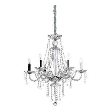 Ideal Lux - Kristalni lestenec na verigi AMADEUS 6xE14/40W/230V pr. 67 cm prozorna