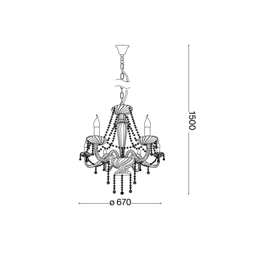 Ideal Lux - Kristalni lestenec na verigi AMADEUS 6xE14/40W/230V pr. 67 cm prozorna