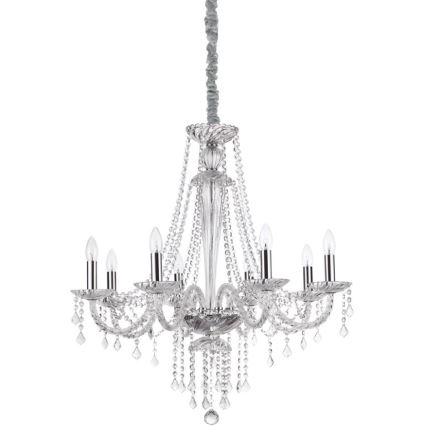 Ideal Lux - Kristalni lestenec na verigi AMADEUS 8xE14/40W/230V pr. 80 cm prozorna