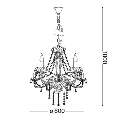 Ideal Lux - Kristalni lestenec na verigi AMADEUS 8xE14/40W/230V pr. 80 cm prozorna