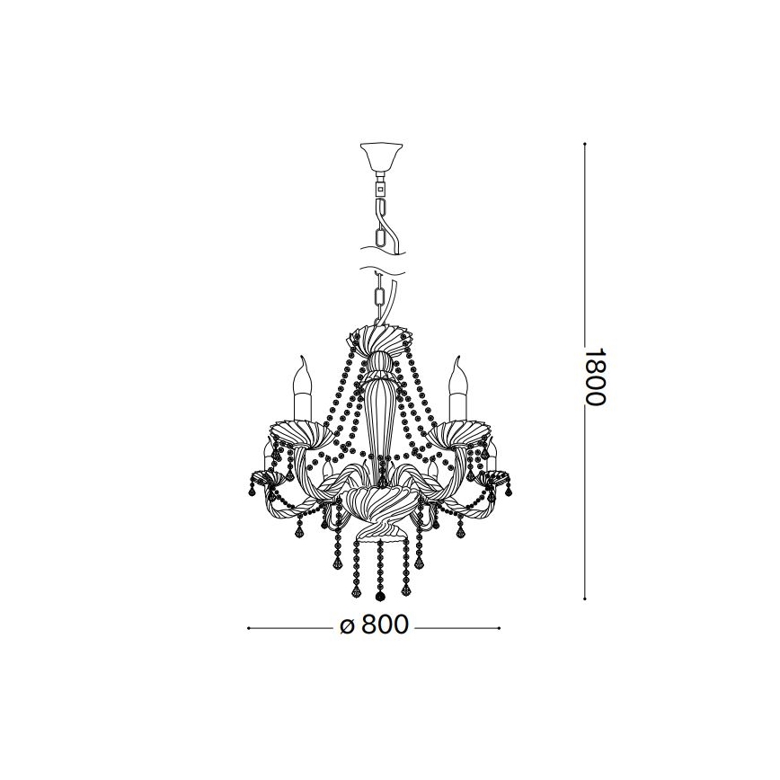 Ideal Lux - Kristalni lestenec na verigi AMADEUS 8xE14/40W/230V pr. 80 cm prozorna