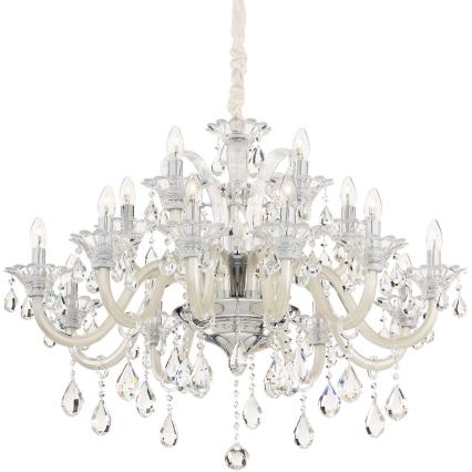 Ideal Lux - Kristalni lestenec na verigi COLOSSAL 15xE14/40W/230V pr. 95 cm krem barva/sijajni krom