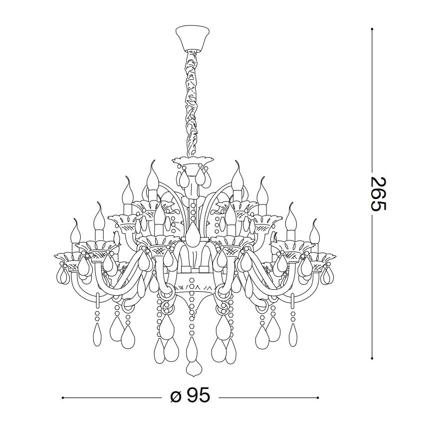 Ideal Lux - Kristalni lestenec na verigi COLOSSAL 15xE14/40W/230V pr. 95 cm prozorna/sijajni krom