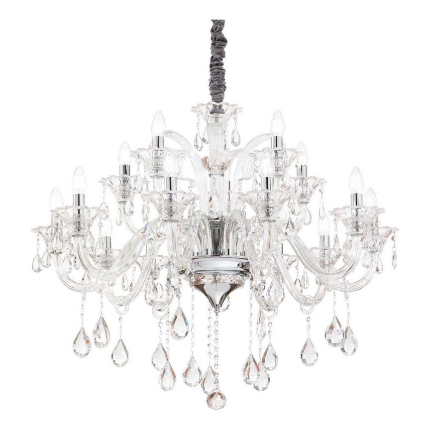 Ideal Lux - Kristalni lestenec na verigi COLOSSAL 15xE14/40W/230V pr. 95 cm prozorna/sijajni krom