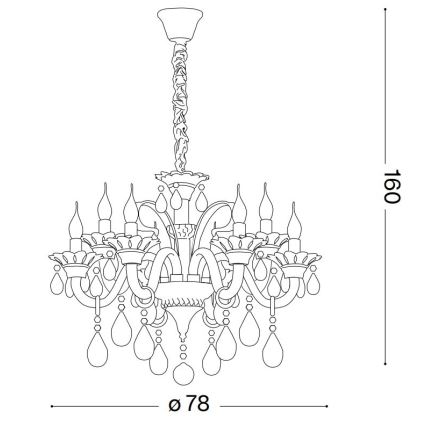Ideal Lux - Kristalni lestenec na verigi COLOSSAL 8xE14/40W/230V pr. 78 cm sijajni krom