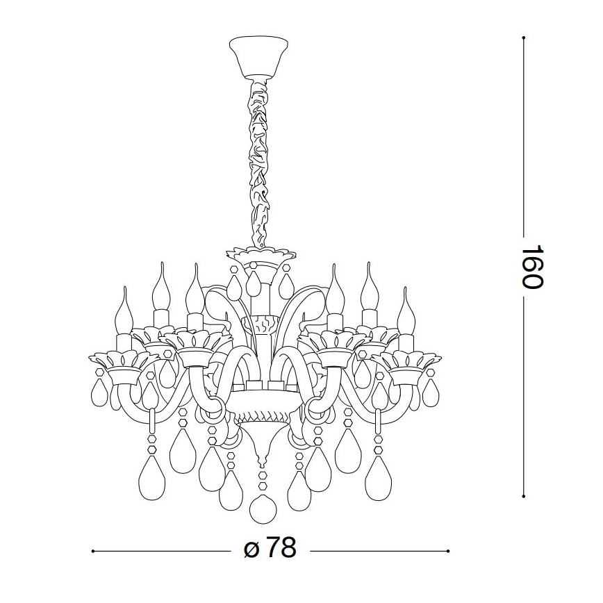 Ideal Lux - Kristalni lestenec na verigi COLOSSAL 8xE14/40W/230V pr. 78 cm sijajni krom