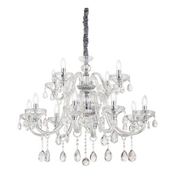 Ideal Lux - Kristalni lestenec na verigi CONTINENTAL 12xE14/40W/230V pr. 86 cm prozorna
