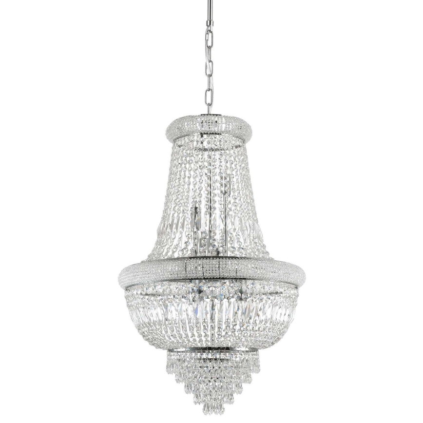 Ideal Lux - Kristalni lestenec na verigi DUBAI 10xE14/28W/230V pr. 52 cm sijajni krom