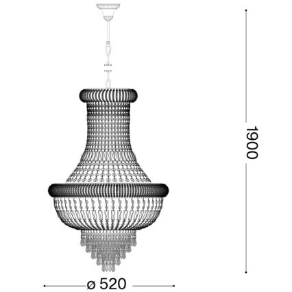 Ideal Lux - Kristalni lestenec na verigi DUBAI 10xE14/28W/230V pr. 52 cm sijajni krom