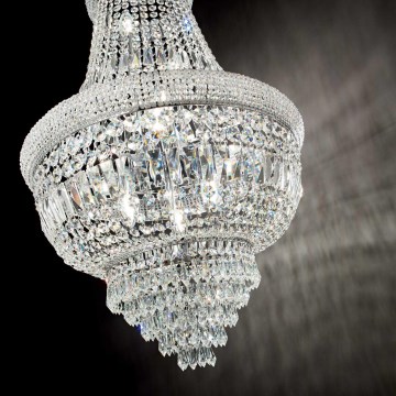 Ideal Lux - Kristalni lestenec na verigi DUBAI 10xE14/28W/230V pr. 52 cm sijajni krom