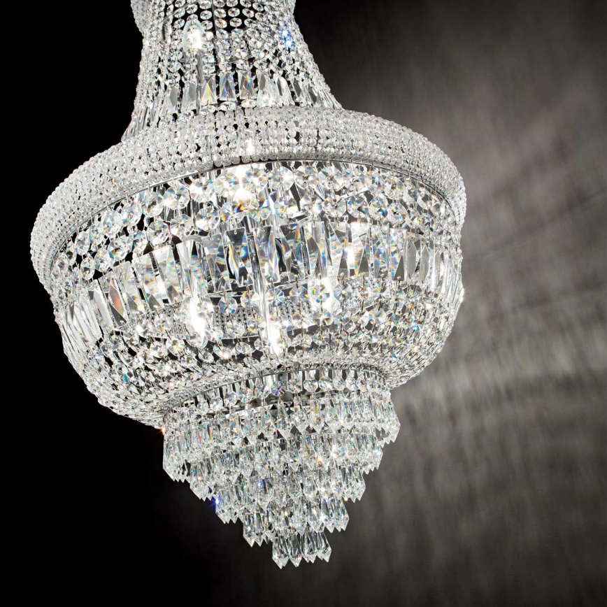 Ideal Lux - Kristalni lestenec na verigi DUBAI 10xE14/28W/230V pr. 52 cm sijajni krom
