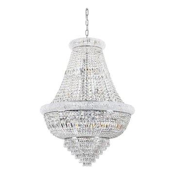 Ideal Lux - Kristalni lestenec na verigi DUBAI 24xE14/28W/230V pr. 80 cm sijajni krom