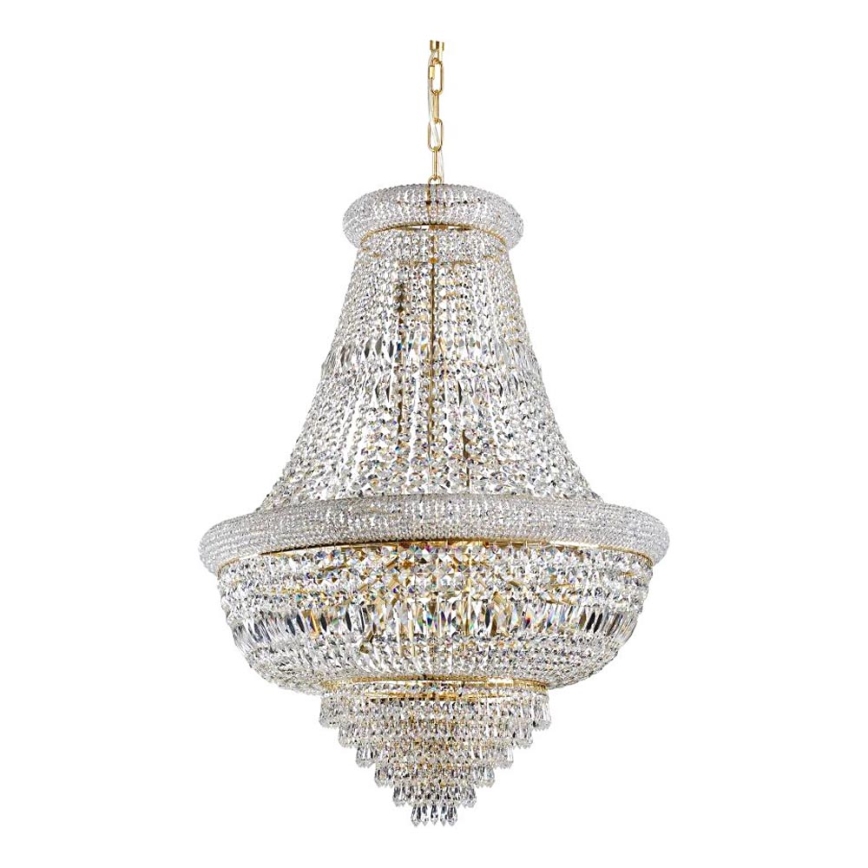 Ideal Lux - Kristalni lestenec na verigi DUBAI 24xE14/28W/230V pr. 80 cm zlata