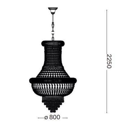 Ideal Lux - Kristalni lestenec na verigi DUBAI 24xE14/28W/230V pr. 80 cm zlata