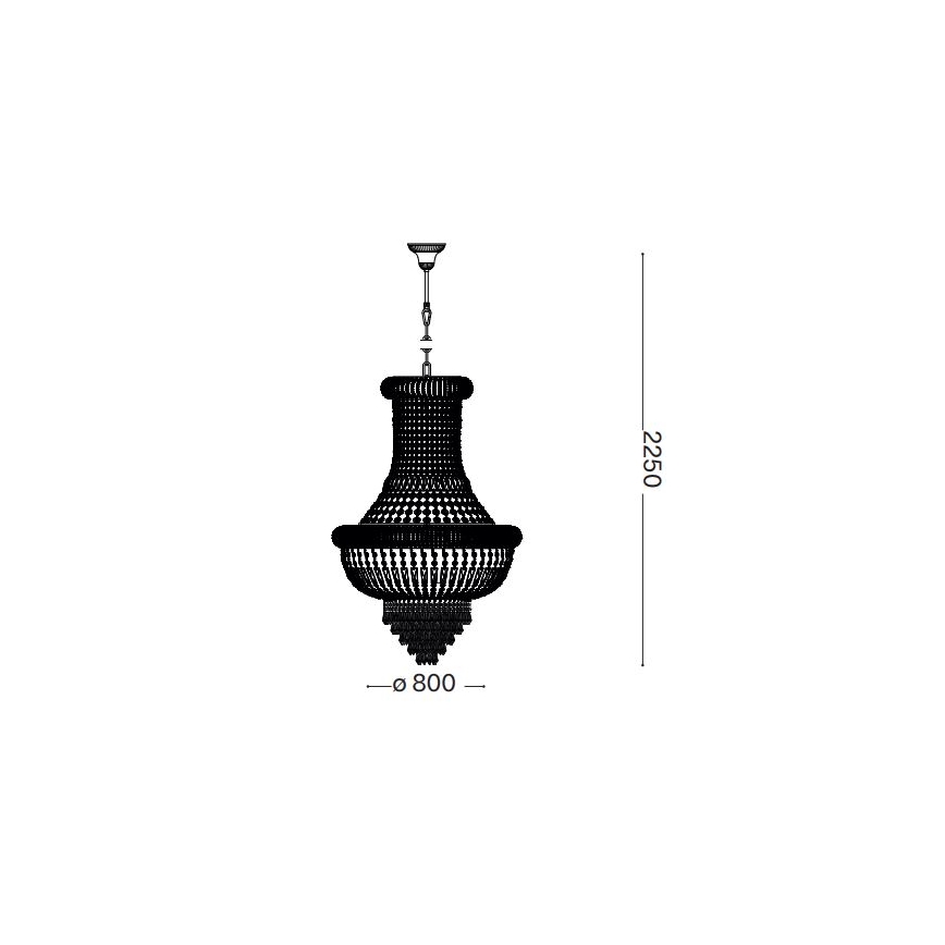 Ideal Lux - Kristalni lestenec na verigi DUBAI 24xE14/28W/230V pr. 80 cm zlata