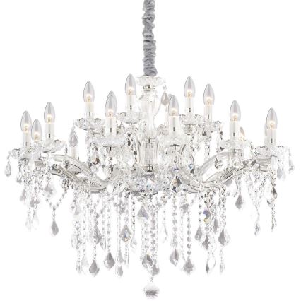 Ideal Lux - Kristalni lestenec na verigi FLORIAN 18xE14/40W/230V pr. 86 cm prozorna