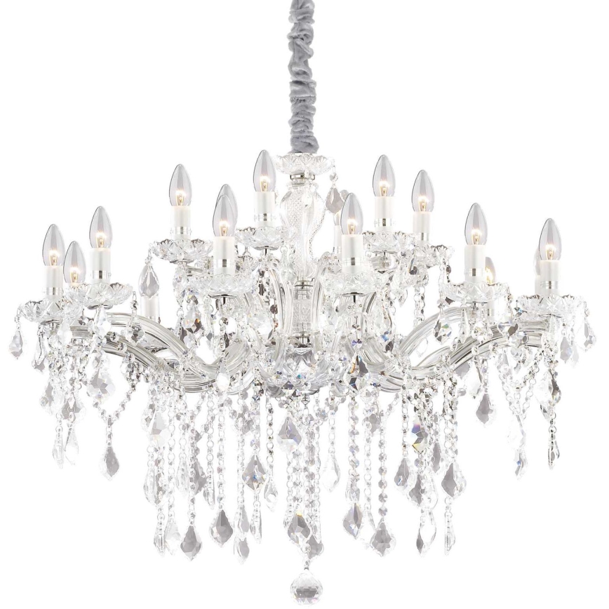 Ideal Lux - Kristalni lestenec na verigi FLORIAN 18xE14/40W/230V pr. 86 cm prozorna