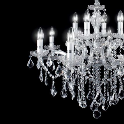Ideal Lux - Kristalni lestenec na verigi FLORIAN 18xE14/40W/230V pr. 86 cm prozorna