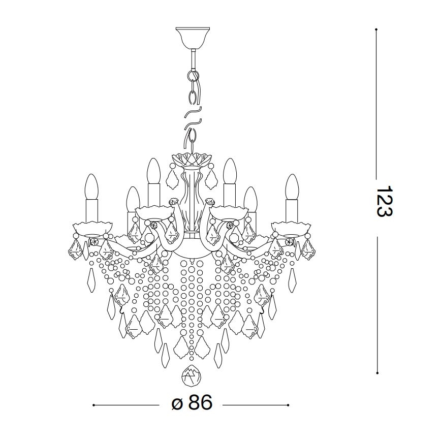 Ideal Lux - Kristalni lestenec na verigi FLORIAN 18xE14/40W/230V pr. 86 cm zlata