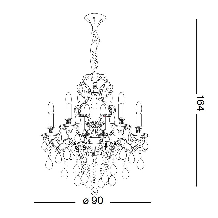 Ideal Lux - Kristalni lestenec na verigi GIOCONDA 12xE14/40W/230V pr. 90 cm srebrna