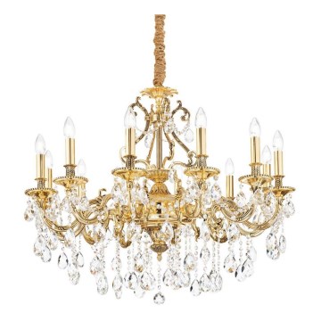 Ideal Lux - Kristalni lestenec na verigi GIOCONDA 12xE14/40W/230V pr. 90 cm zlata