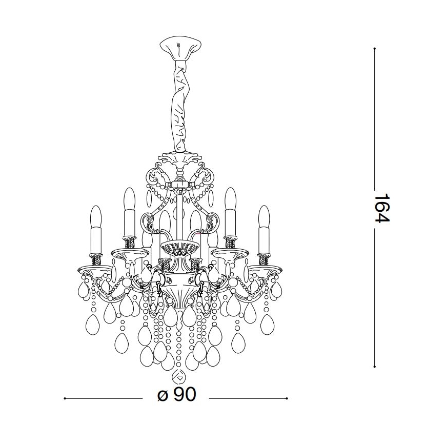 Ideal Lux - Kristalni lestenec na verigi GIOCONDA 12xE14/40W/230V pr. 90 cm zlata