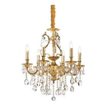 Ideal Lux - Kristalni lestenec na verigi GIOCONDA 6xE14/40W/230V pr. 62 cm zlata