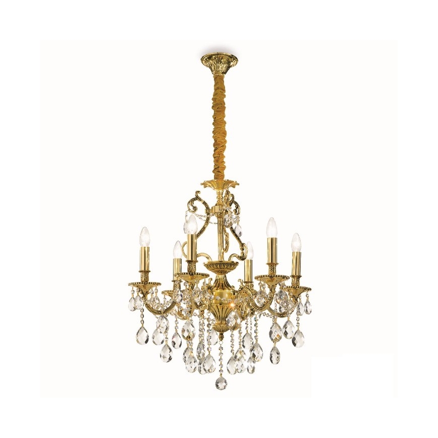 Ideal Lux - Kristalni lestenec na verigi GIOCONDA 6xE14/40W/230V pr. 62 cm zlata