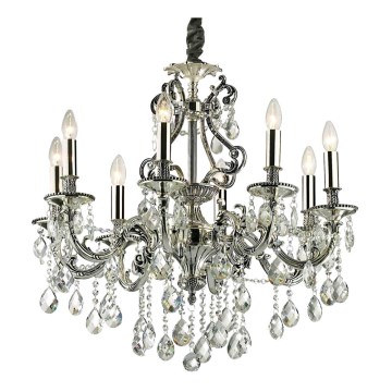 Ideal Lux - Kristalni lestenec na verigi GIOCONDA 8xE14/40W/230V pr. 73 cm srebrna
