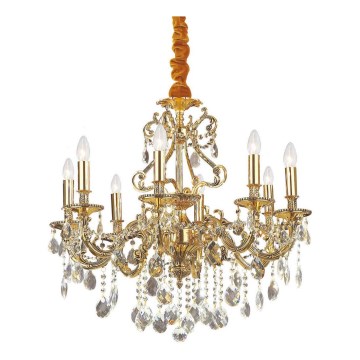 Ideal Lux - Kristalni lestenec na verigi GIOCONDA 8xE14/40W/230V pr. 73 cm zlata