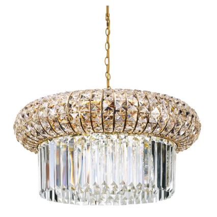 Ideal Lux - Kristalni lestenec na verigi NABUCCO 12xE14/40W/230V pr. 60 cm zlata